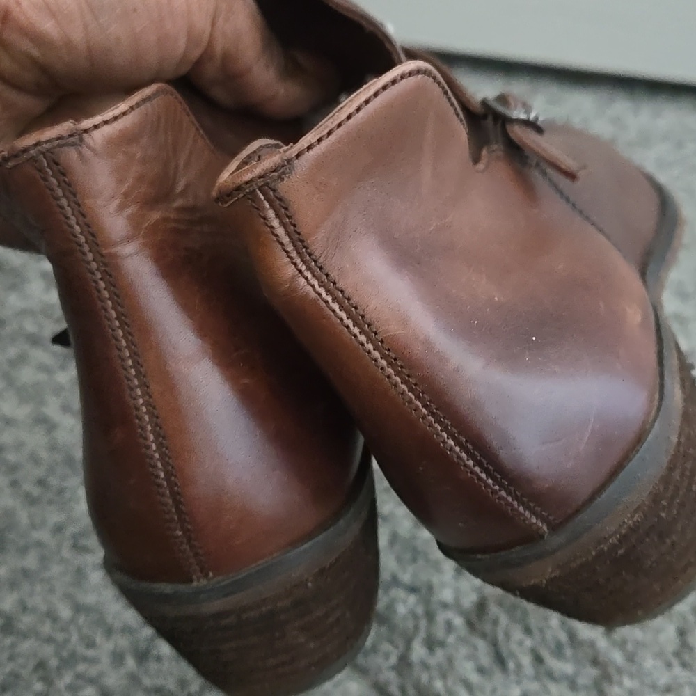 Sam Edelman Brown Leather Slip On Ankle Boots Size 7.5 - Picture 10 of 11